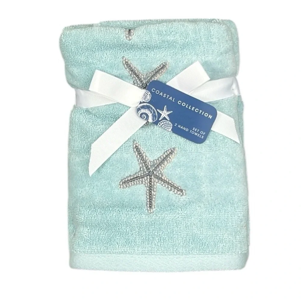 Coastal Collections - ‘Starfish stripe ’ Bath towel set. NWT.